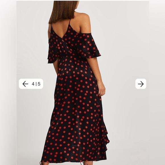 River Island New! Polka Dot Ruffle Cute Maxi Dress - Picture 3 of 3